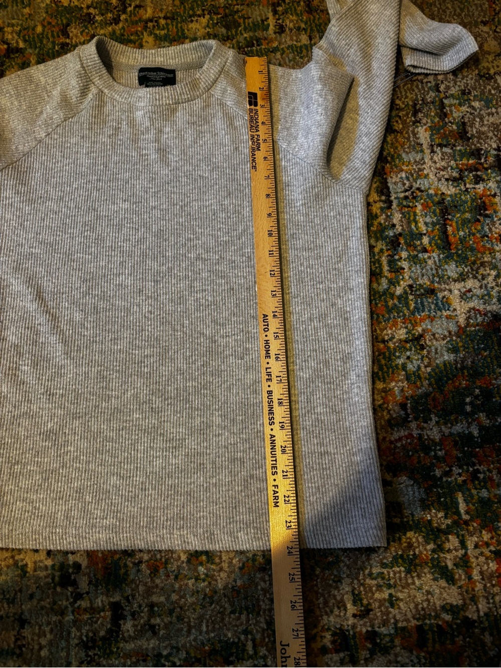 Hammacher Schlemmer Men's Light Gray Crewneck Ribbed Sweater large - Picture 7 of 10